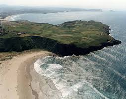 Playa de Xagó en Gozón vista aérea