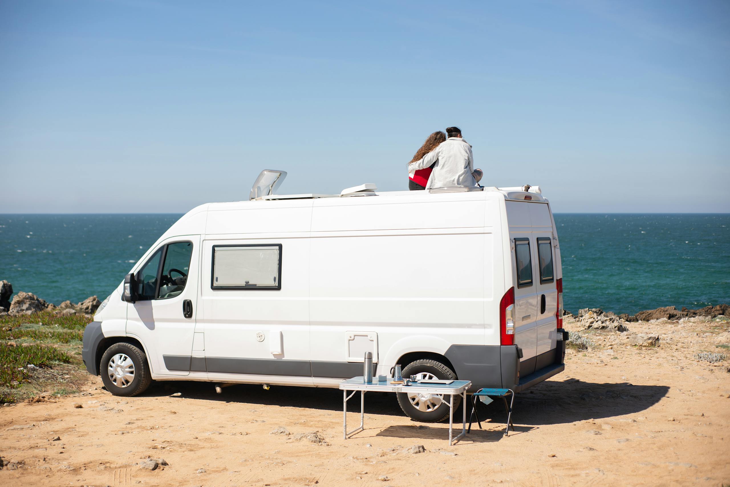 Camper frente al mar